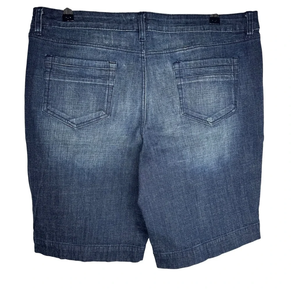VTG Apt 9 Denim Dark Wash Bermuda‎ Mom Jean Shorts Size 16 Stretch 97% Cotton